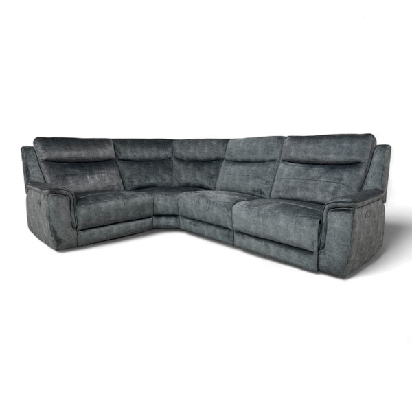 Berlin Modular Fabric Power Recliner Corner Sofa, Dark Grey