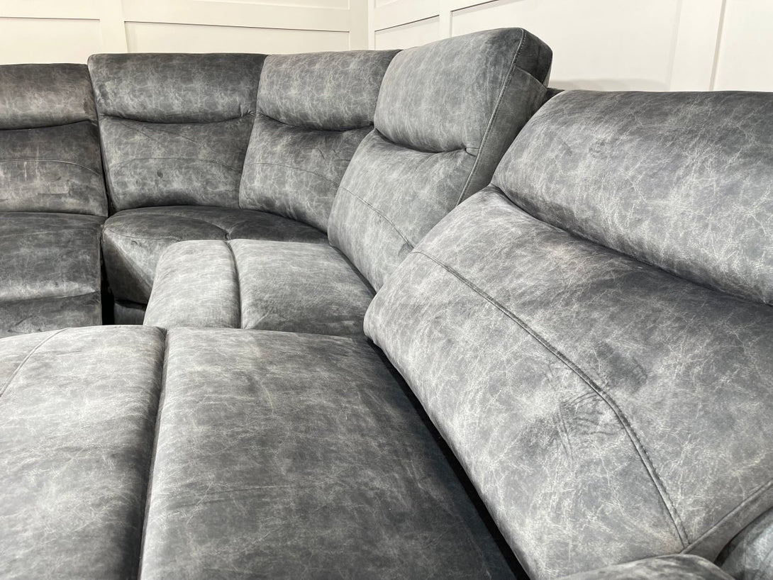 Berlin Modular Fabric Power Recliner Corner Sofa, Dark Grey