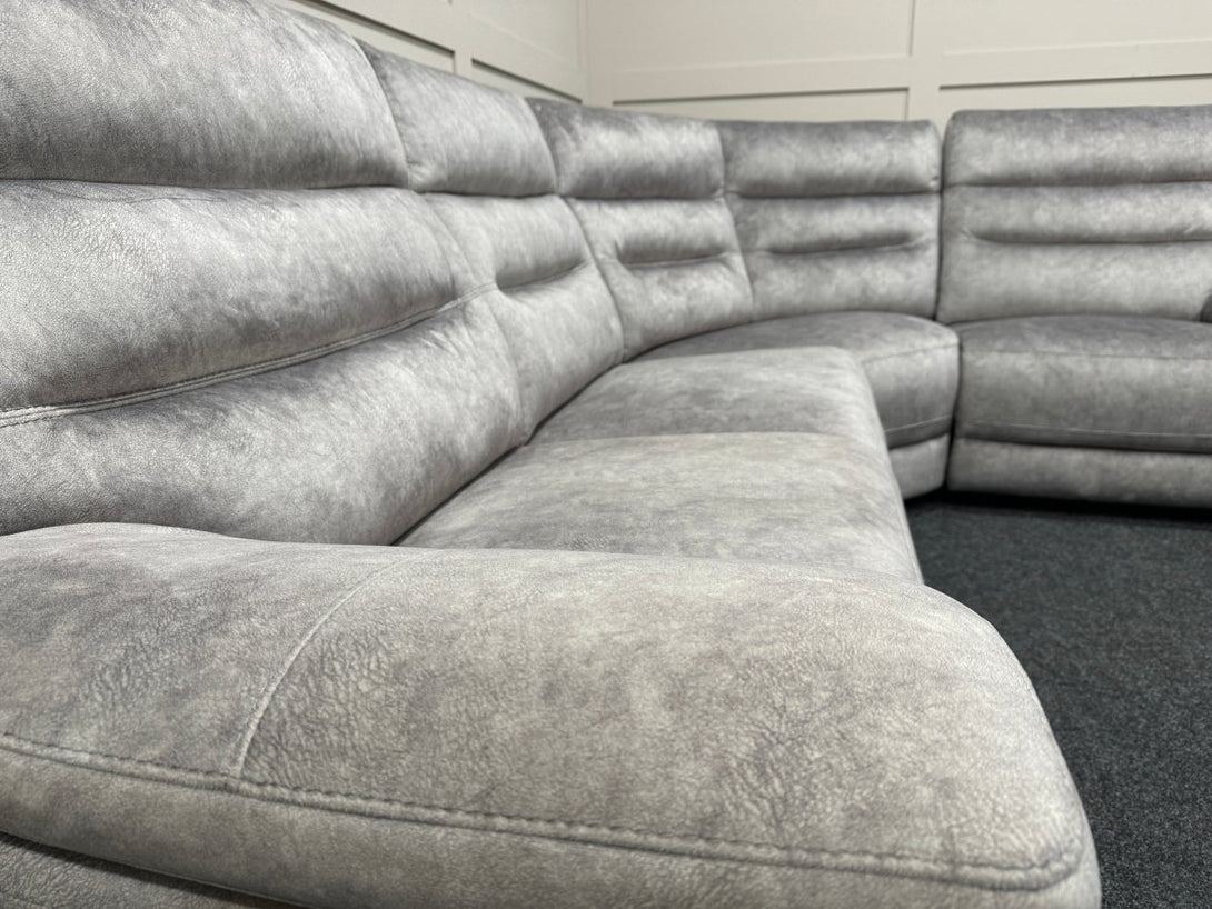 Berlin Modular Fabric Power Recliner Corner Sofa, Light Grey