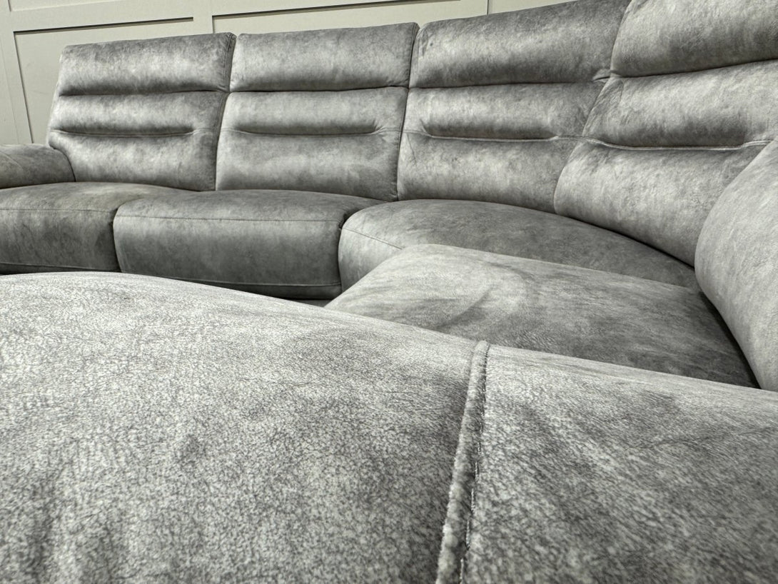 Berlin Modular Fabric Power Recliner Corner Sofa, Light Grey