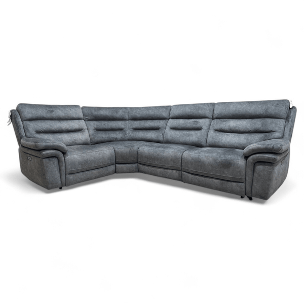 Berlin Power Reclining Corner Sofa with Power Headrests - Dark Grey