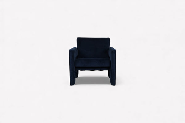 Blocky Armchair, Navy Velvet