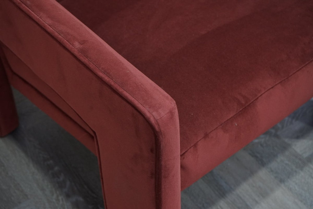 Blocky Armchair, Rust Velvet