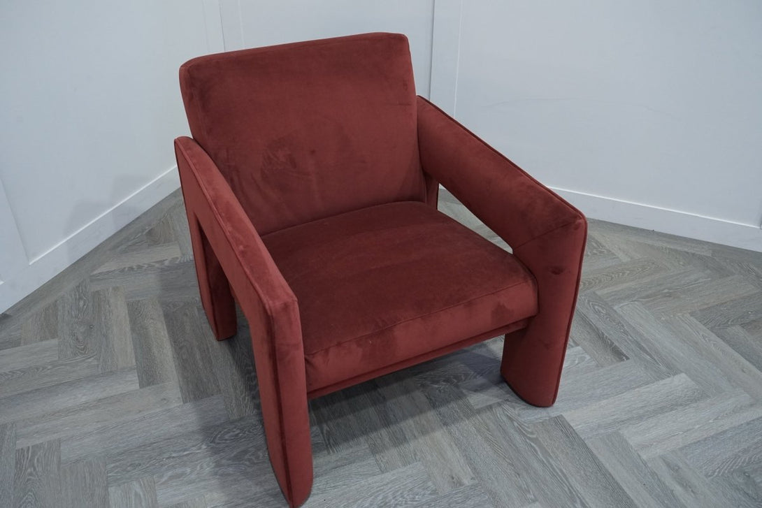 Blocky Armchair, Rust Velvet