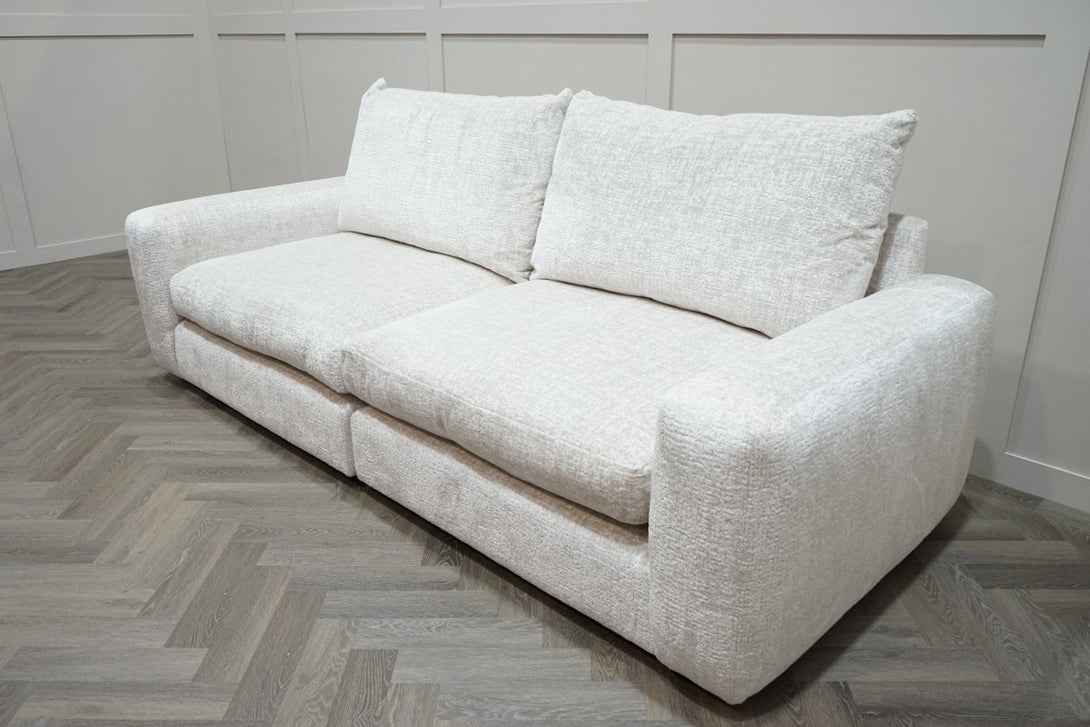 Boutique Pandora 4 Seater Split Sofa, Chevron Ivory