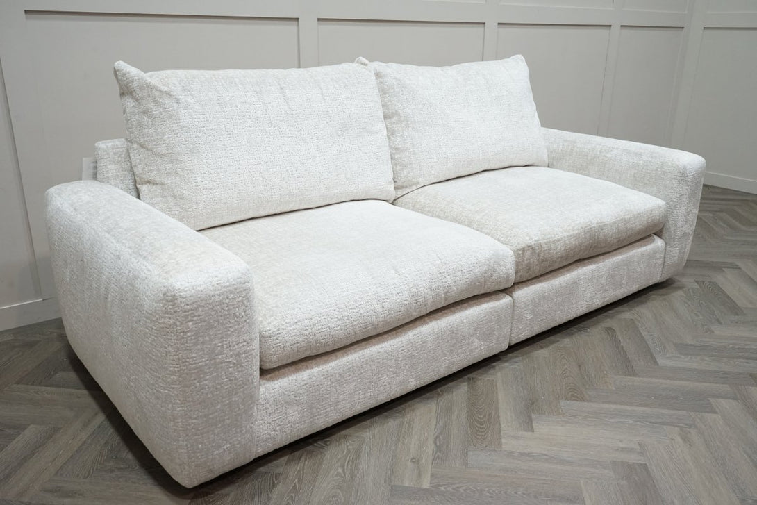 Boutique Pandora 4 Seater Split Sofa, Chevron Ivory