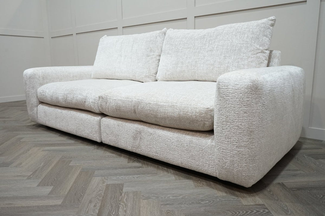 Boutique Pandora 4 Seater Split Sofa, Chevron Ivory