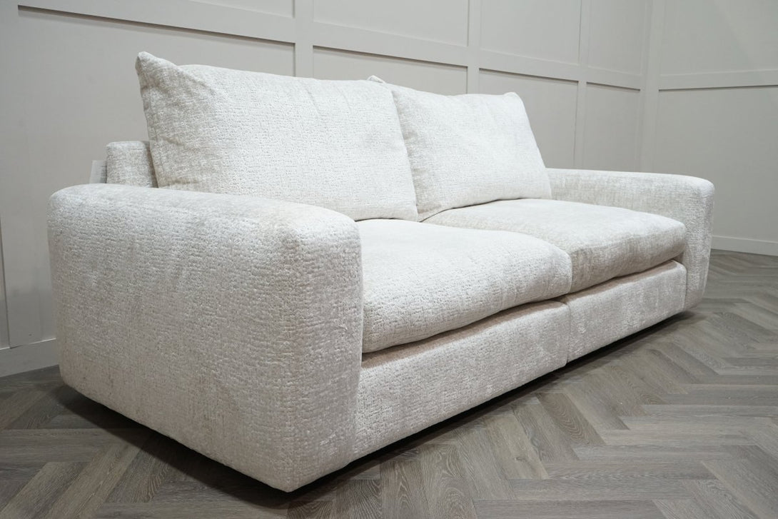 Boutique Pandora 4 Seater Split Sofa, Chevron Ivory