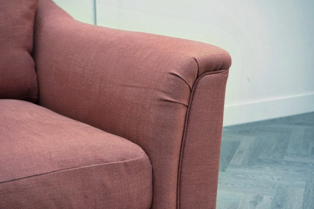 Bromley Large 3 Seater Sofa, Relaxed Linen Auburn