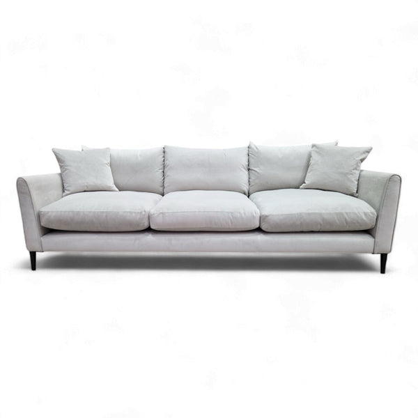 Bronte Large 4 Seater Sofa, Silver Velvet