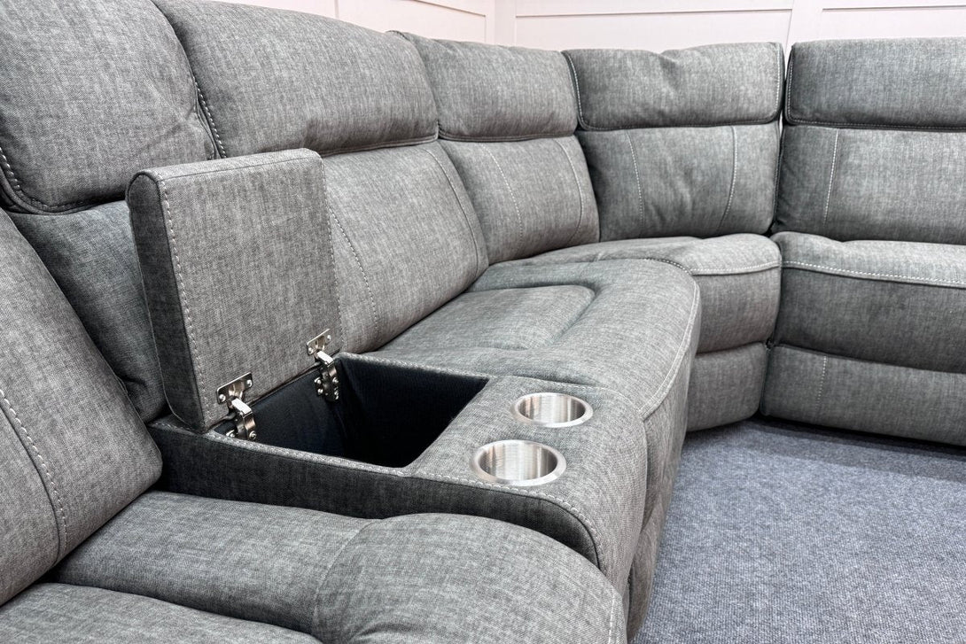 Brooklyn Modular Power Reclining Corner Sofa, Grey