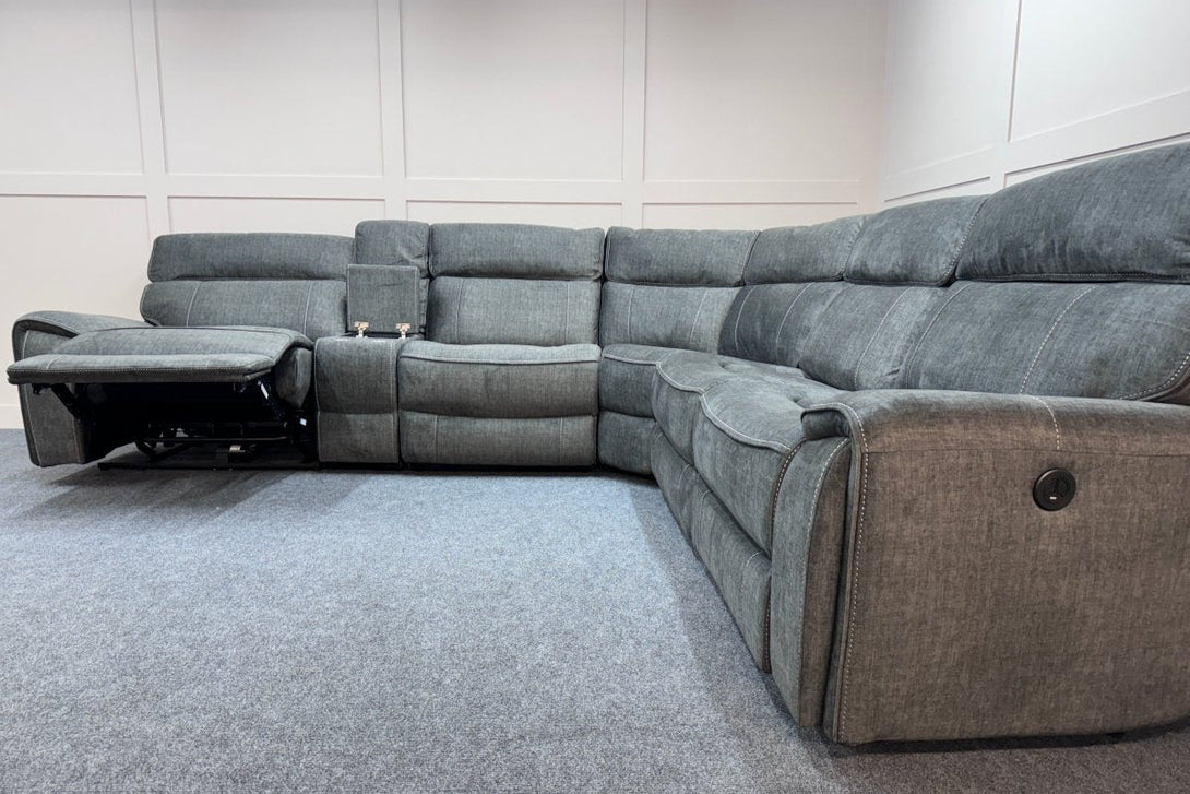 Brooklyn Modular Power Reclining Corner Sofa, Grey