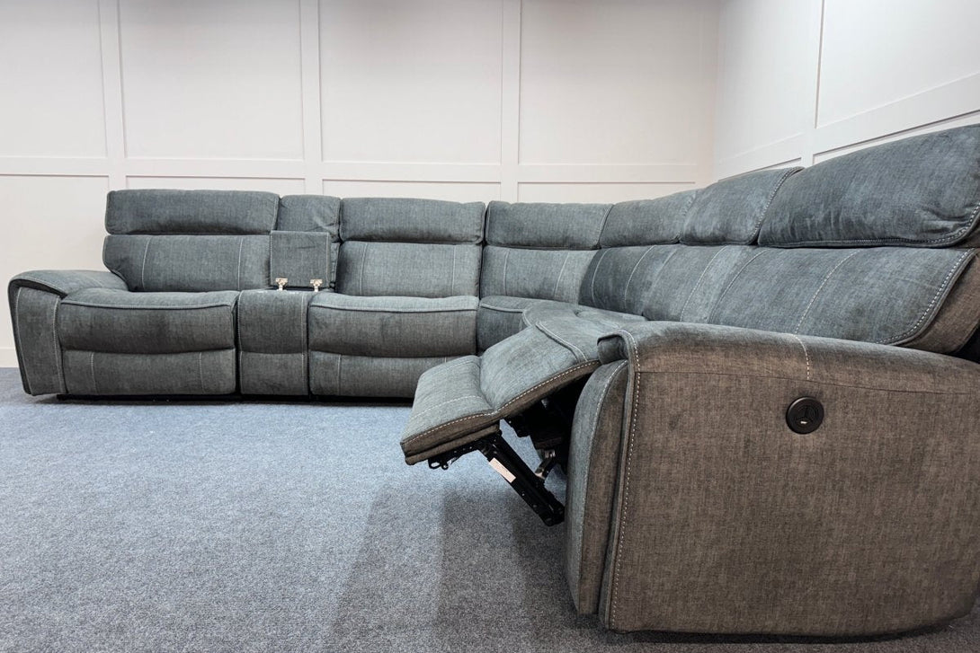 Brooklyn Modular Power Reclining Corner Sofa, Grey