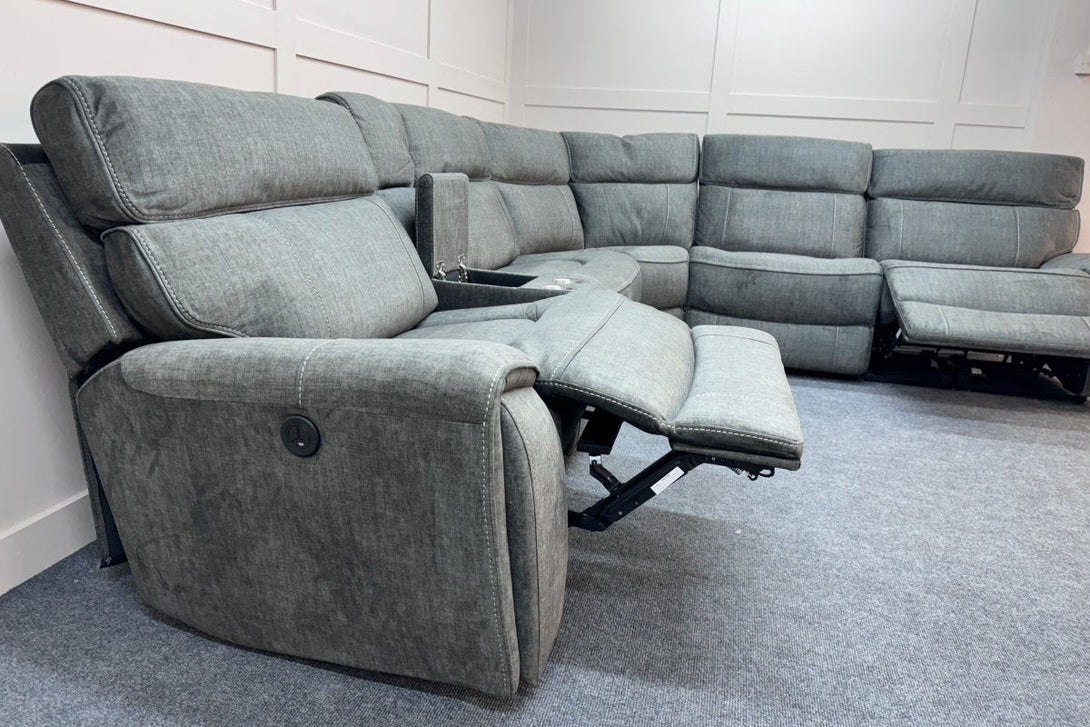 Brooklyn Modular Power Reclining Corner Sofa, Grey
