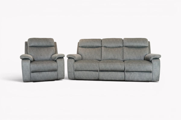 Calboli 3 Seater Power Recliner & Armchair Sofa Set, Medium Grey