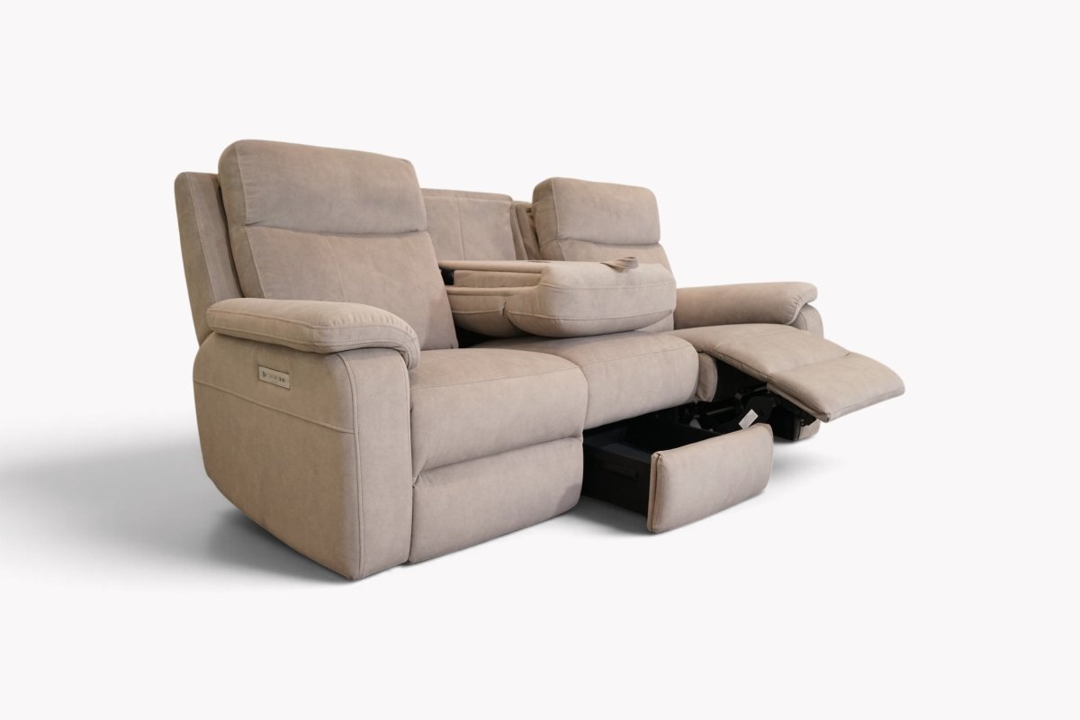 Calboli 3 Seater Power Reclining Sofa, Camelia Light Grey