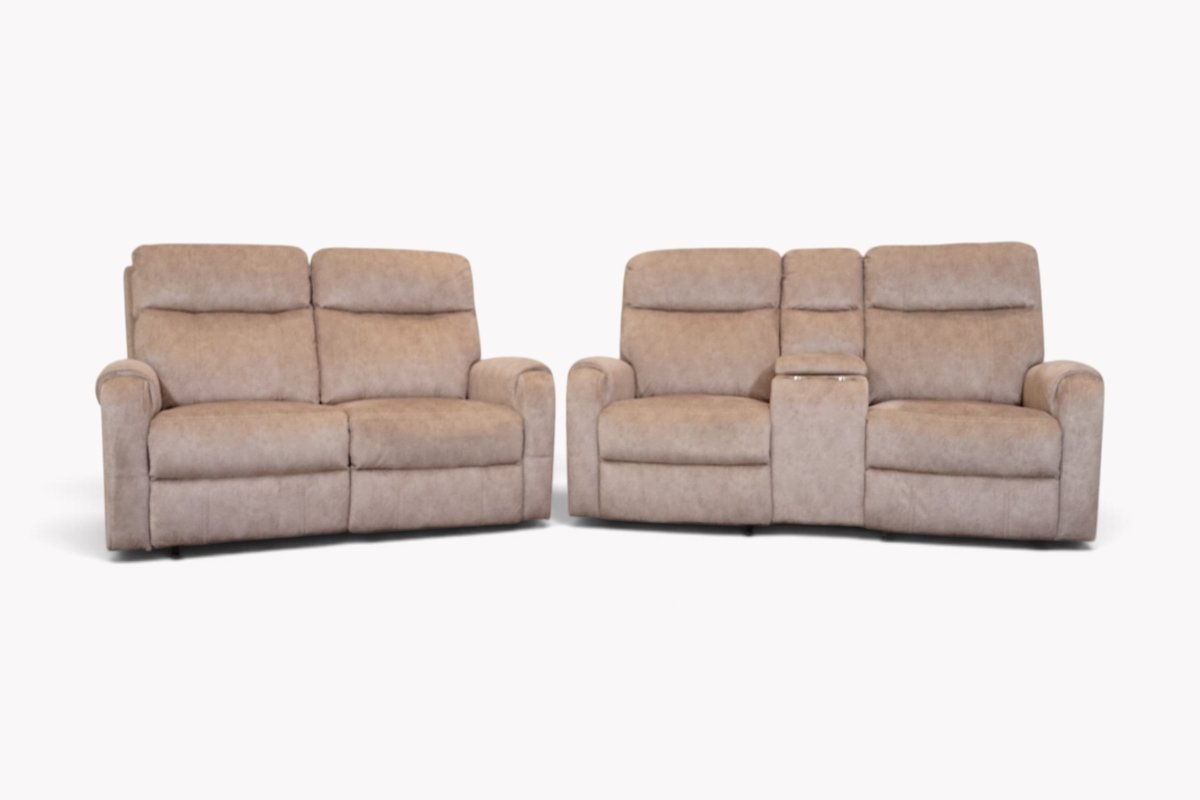 Calisese 2 Seater with Console & 2 Seater Sofas, Power Recliner, Mink