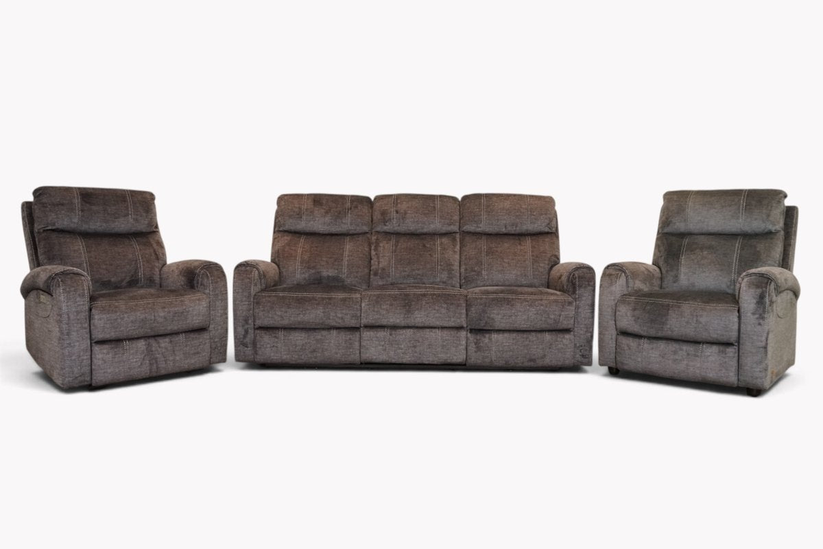 Calisese 3 Seater Power Recliner Sofa & 2 Armchairs, Charcoal
