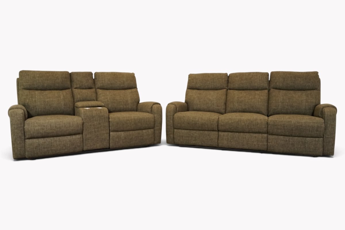 Calisese Fabric 3 + 2 Seater Power Recliner Sofa Set, Chenille Green