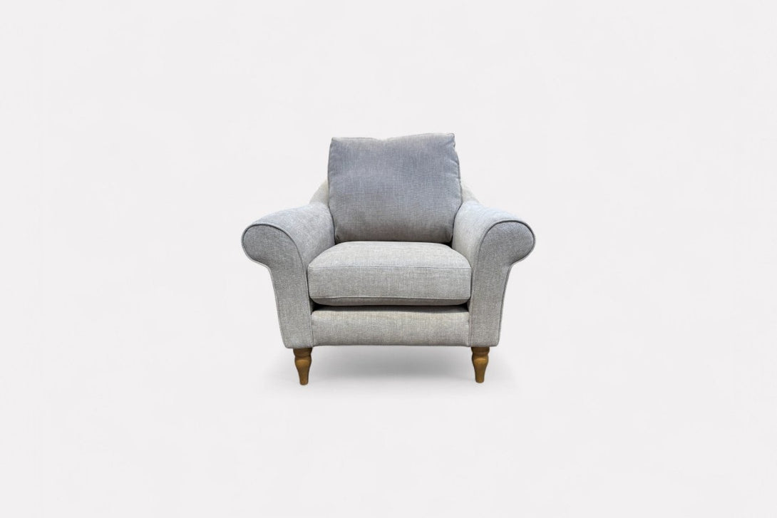 Camber Armchair, Easy Clean Chenille Natural