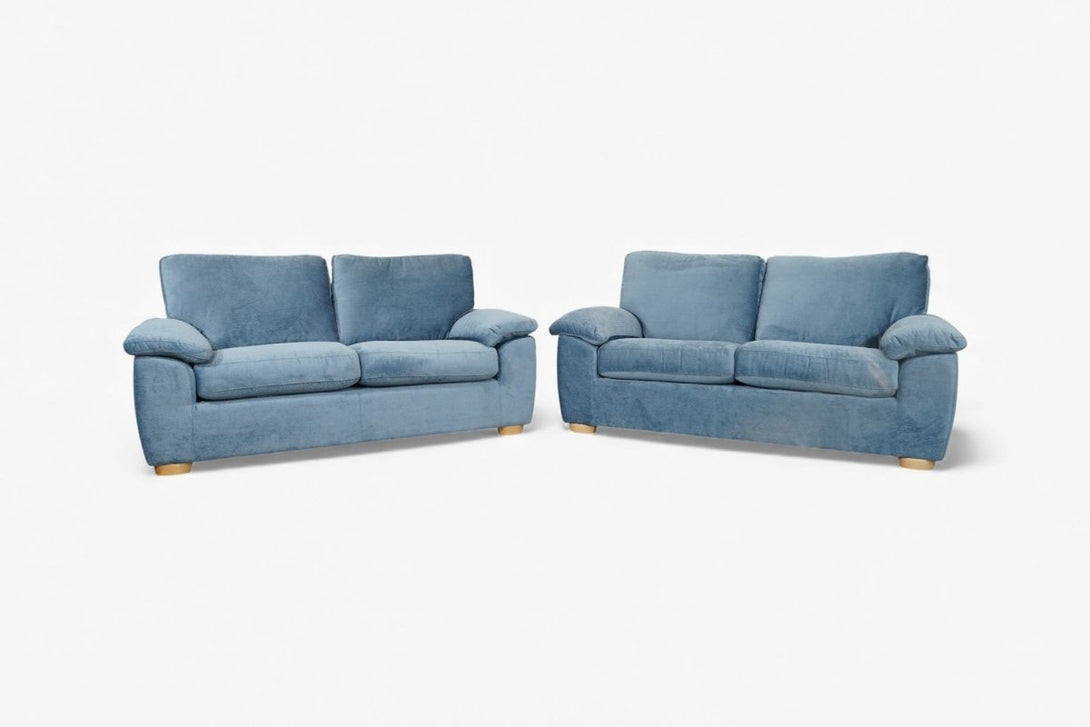 Camden 2 x 2 Seater Sofas, Aquaclean Titan Blue