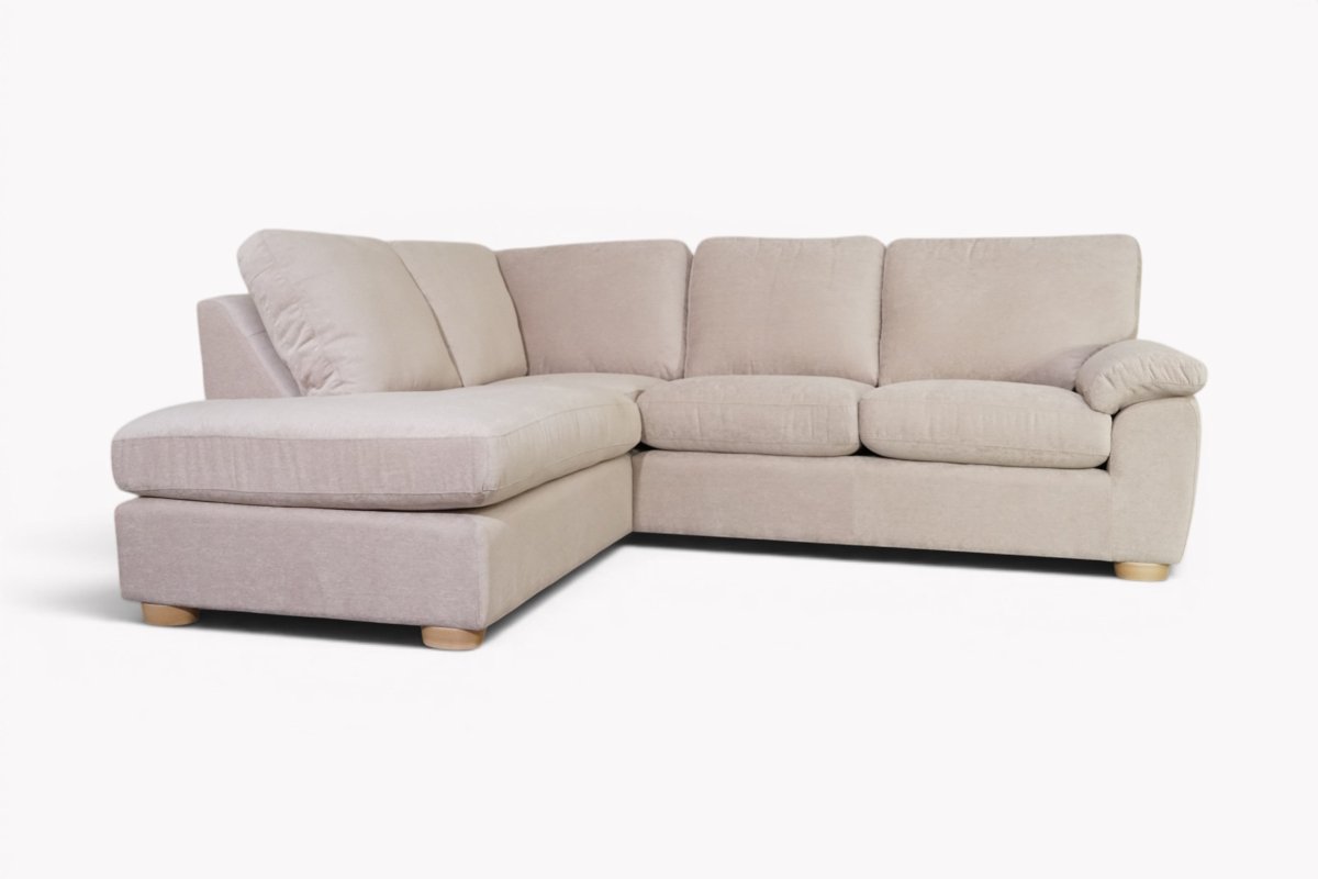 Camden LHF Fabric Corner Sofa, Aquaclean Titan Natural