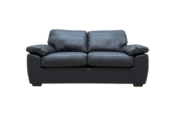 Camden Medium 2 Seater Leather Sofa, Contempo Black