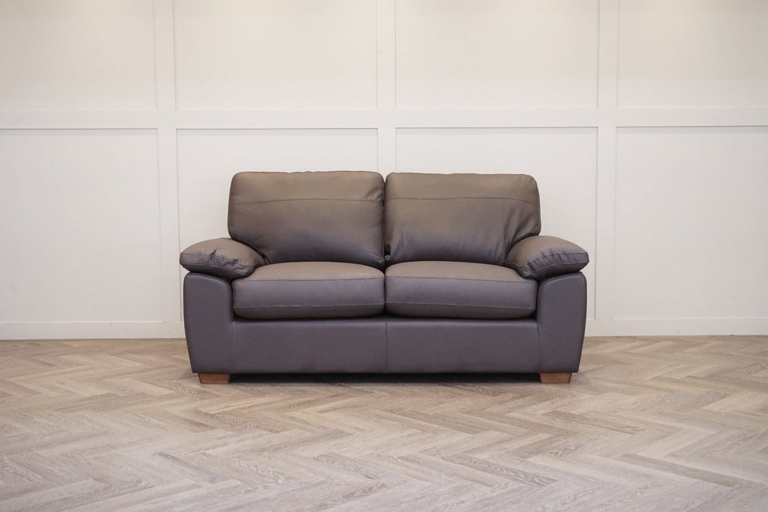 Camden Medium 2 Seater Leather Sofa, Matt Chocolate