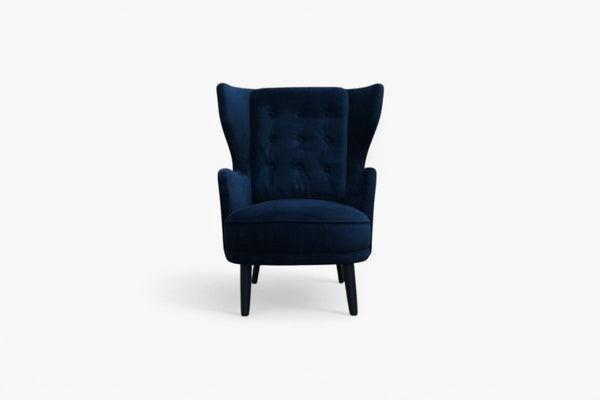 Canopy Armchair, Dark Leg, Navy Velvet