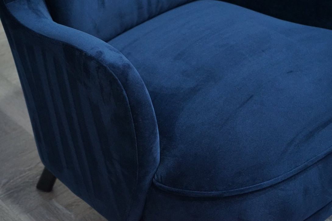 Canopy Armchair, Dark Leg, Navy Velvet