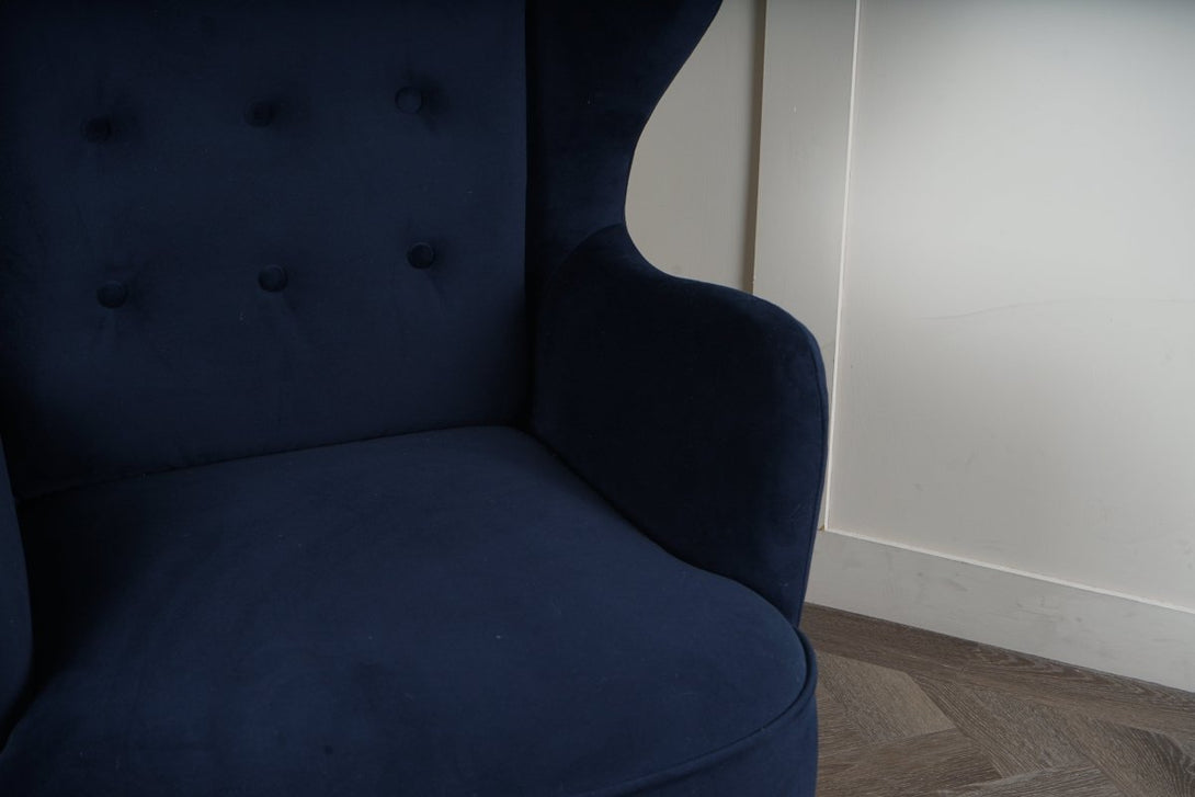 Canopy Armchair, Plush Velvet Navy
