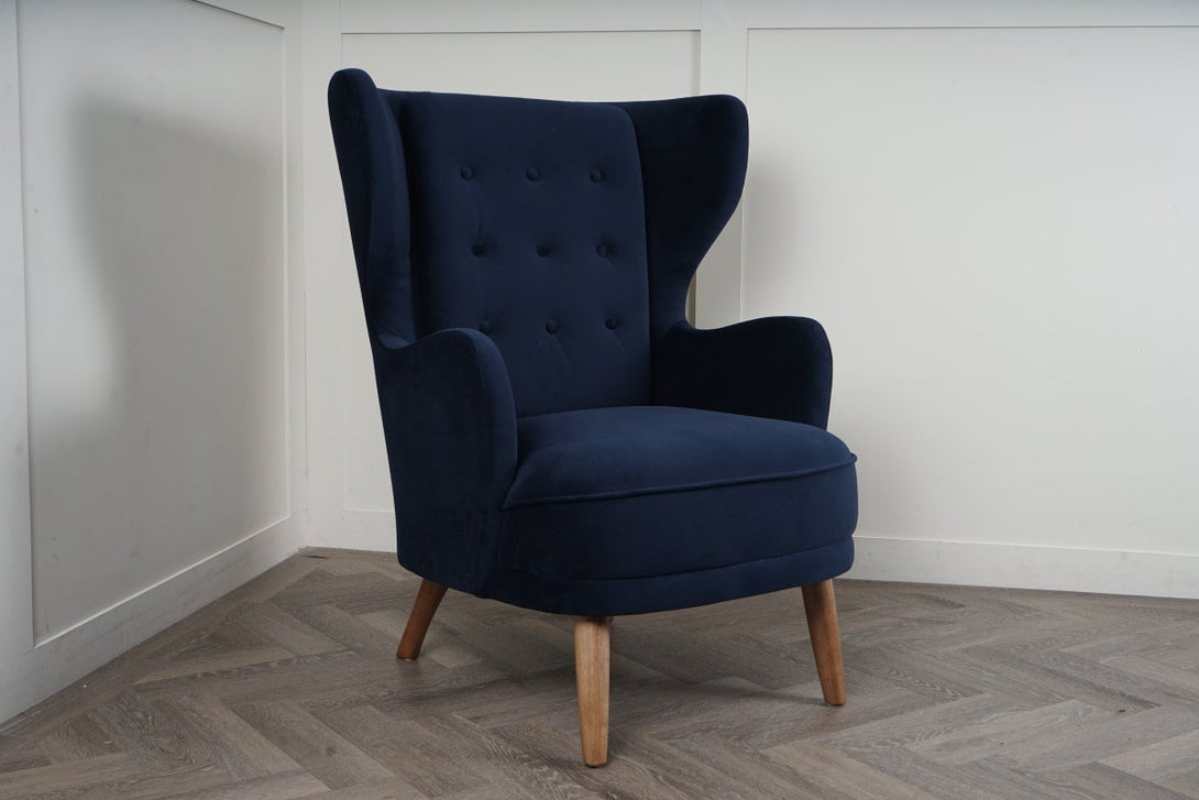 Canopy Armchair, Plush Velvet Navy