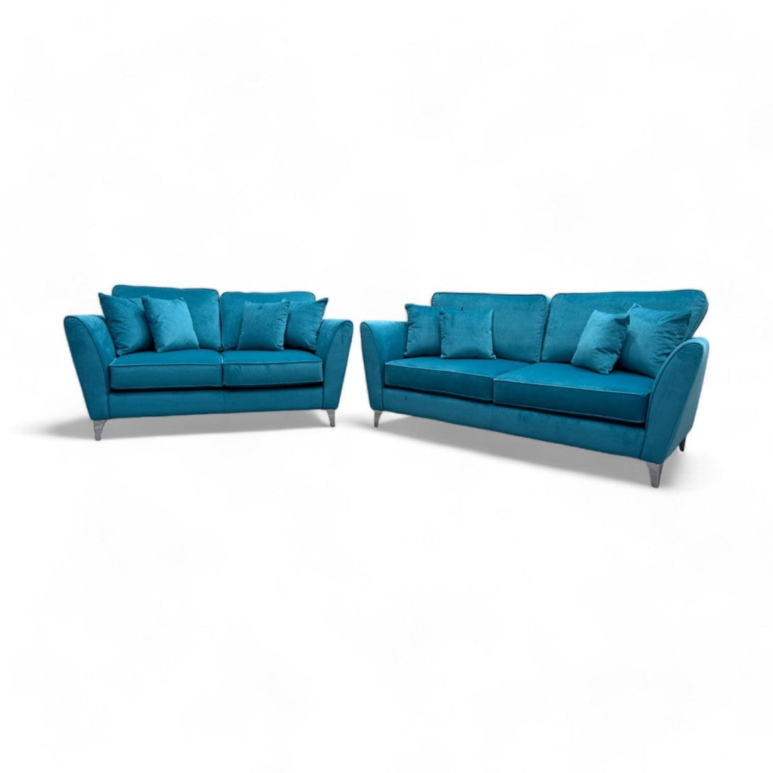 Canterbury 3 + 2 Seater Sofas, Plush Velvet Jade