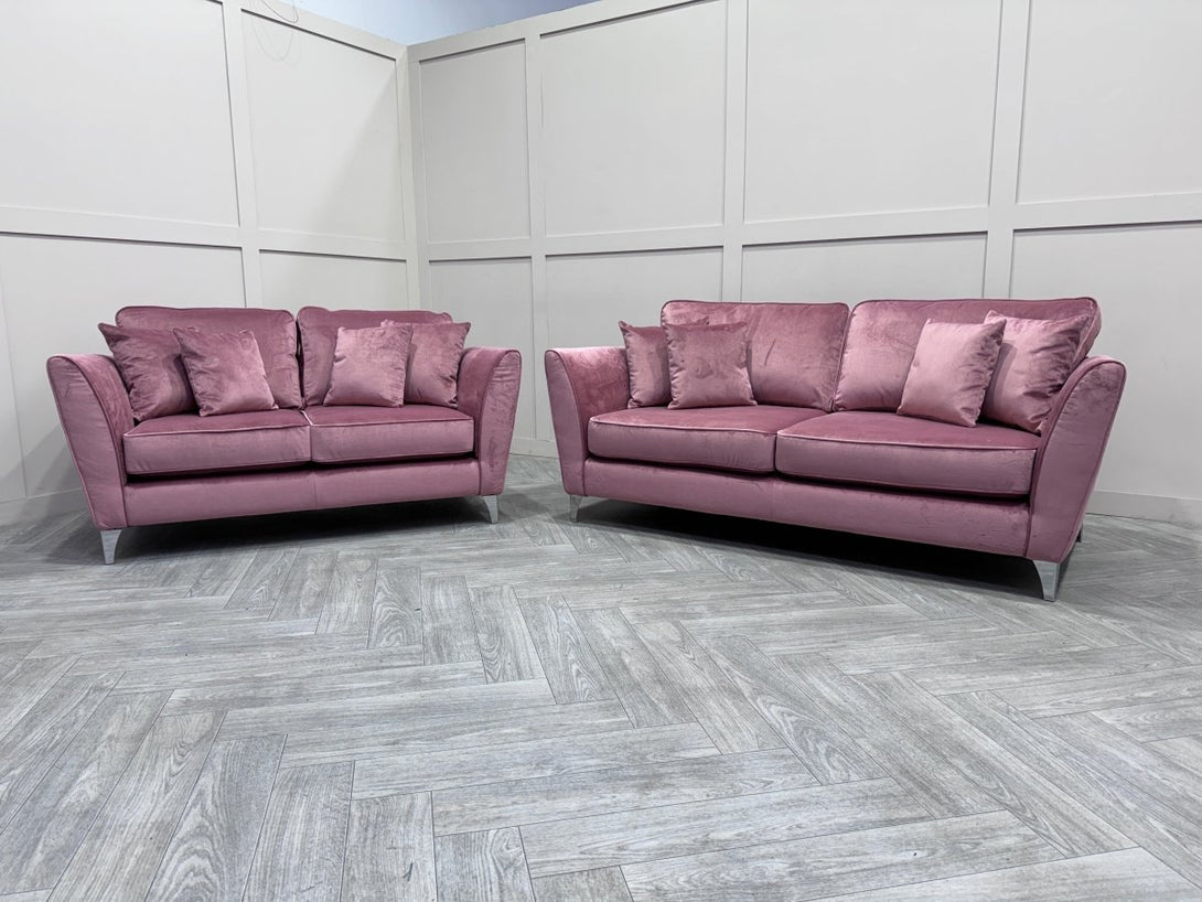 Canterbury 3 + 2 Seater Sofas, Recycled Toro Old Rose