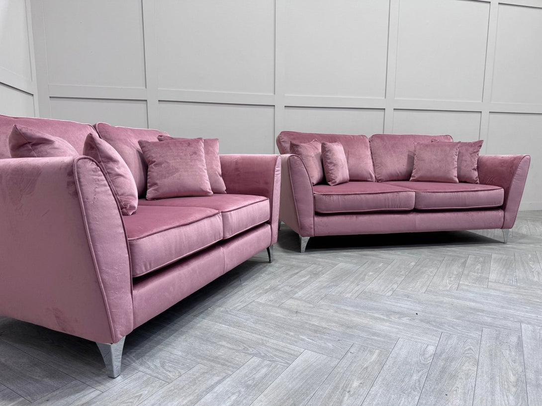 Canterbury 3 + 2 Seater Sofas, Recycled Toro Old Rose