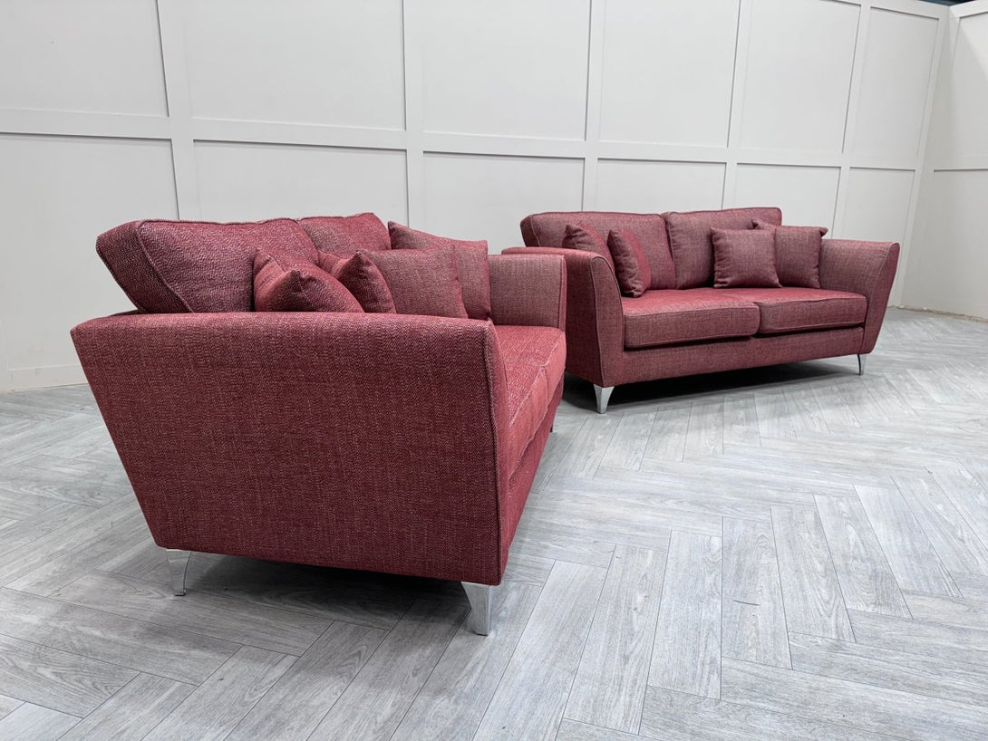 Canterbury 3 + 2 Seater Sofas, Touch Terracotta