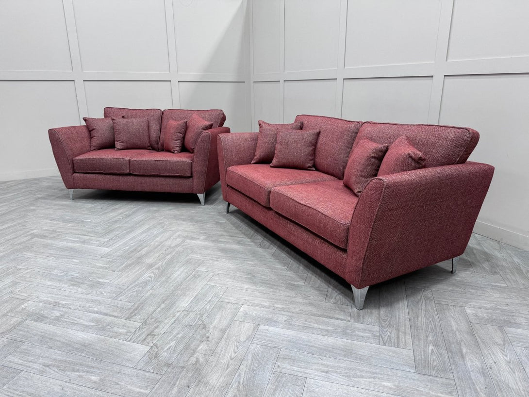 Canterbury 3 + 2 Seater Sofas, Touch Terracotta