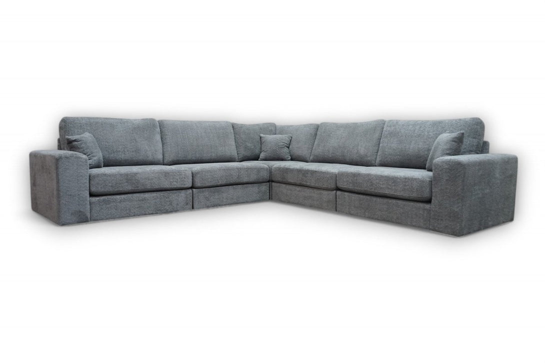 Carina Large Modular Corner Sofa, Grey Teddy Boucle