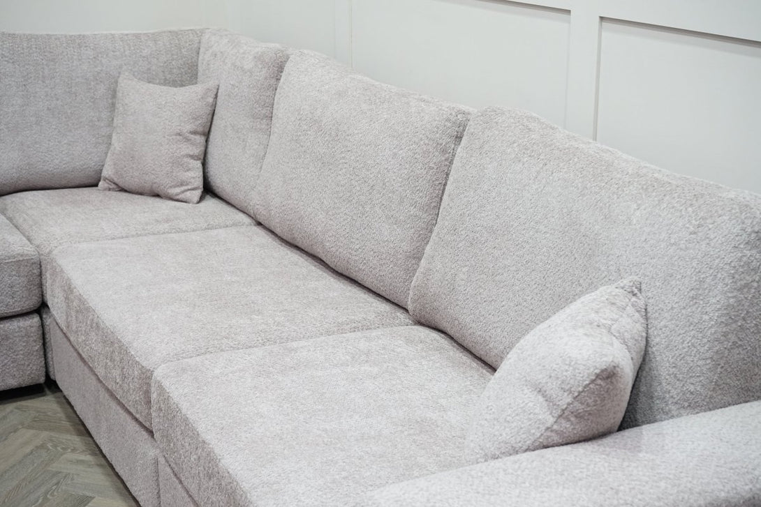 Carina Large Modular Corner Sofa, Natural Teddy Boucle