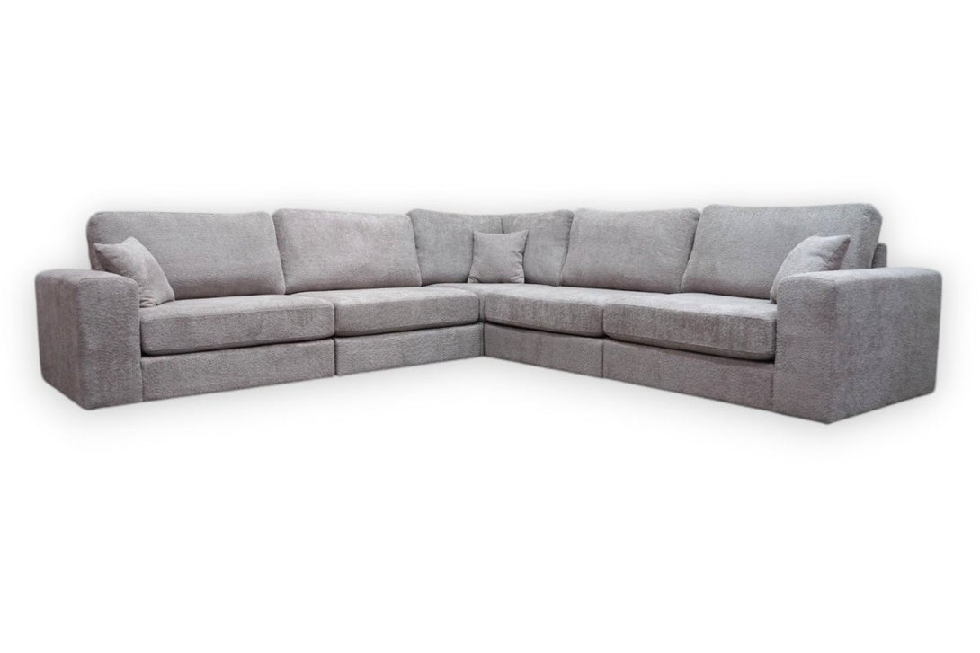 Carina Large Modular Corner Sofa, Natural Teddy Boucle