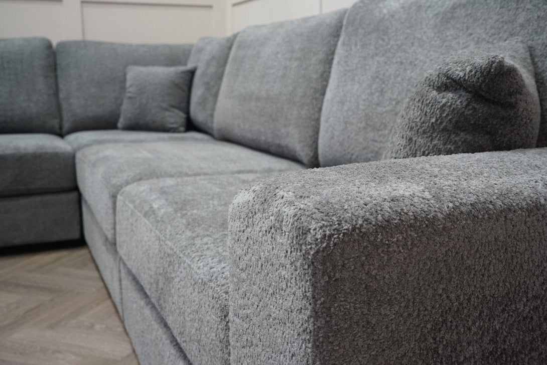 Carina LHF Modular Corner Sofa, Grey Teddy Boucle