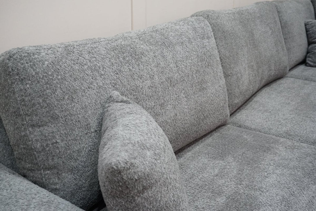 Carina LHF Modular Corner Sofa, Grey Teddy Boucle