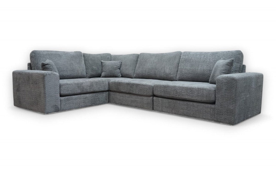 Carina LHF Modular Corner Sofa, Grey Teddy Boucle