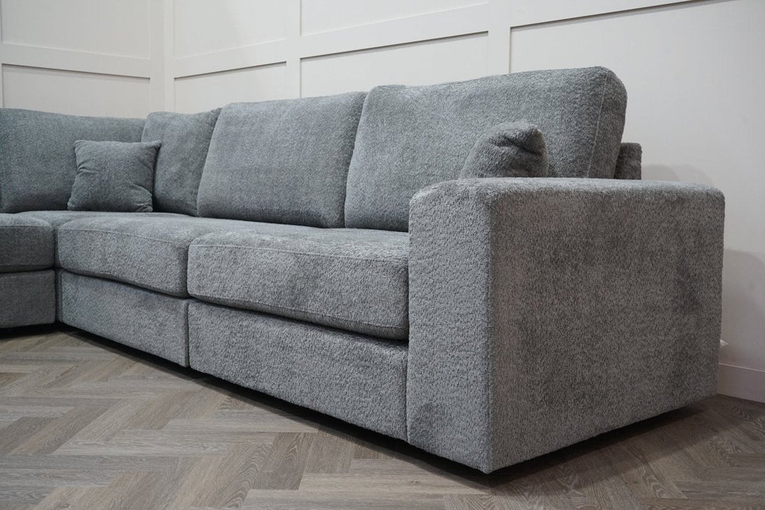 Carina LHF Modular Corner Sofa, Grey Teddy Boucle