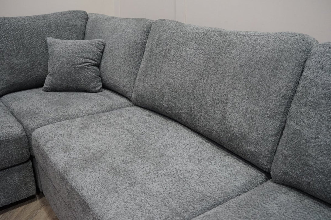 Carina LHF Modular Corner Sofa, Grey Teddy Boucle