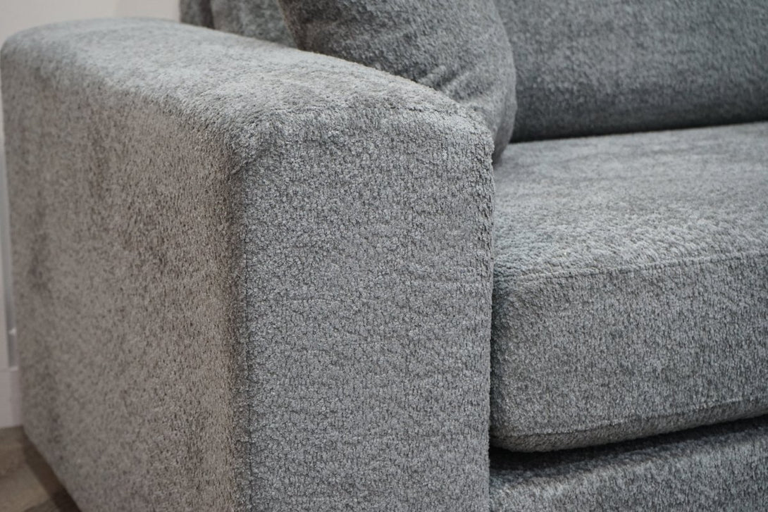 Carina RHF Modular Corner Sofa, Grey Teddy Boucle