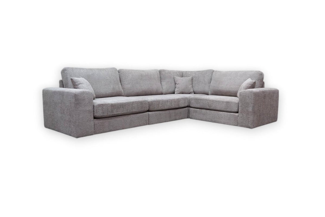 Carina RHF Modular Corner Sofa, Natural Teddy Boucle