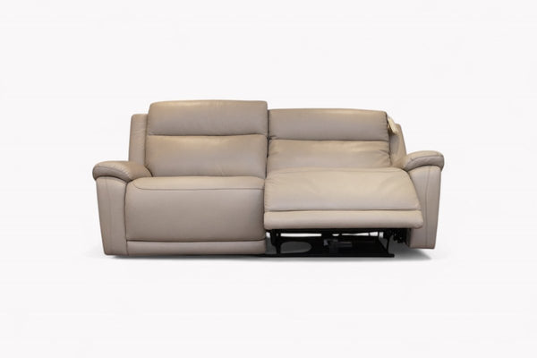 Cascade 3 Seater Power Reclining Leather Sofa, Putty