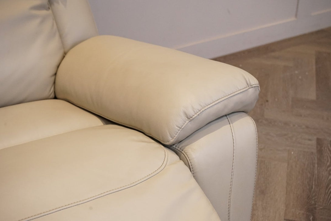 Cascade 3 Seater Power Reclining Leather Sofa, Putty