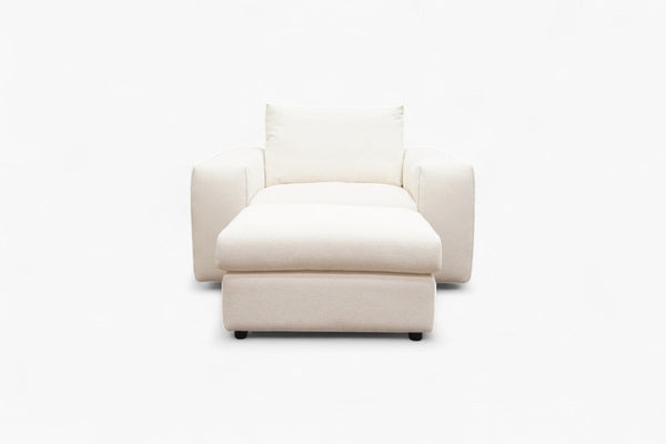 Cassie Armchair & Footstool, Smooth Boucle Ivory